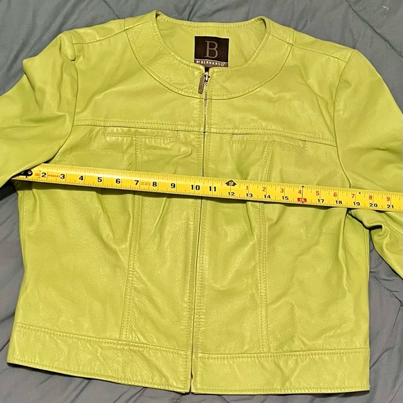 Lime Green Leather Jacket - Picture 3 of 5